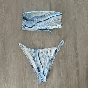 L*Space Blue Bandeau Bikini Set